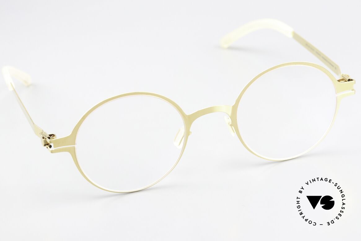 Mykita Pit Glasses Round Glossy Gold, unworn model with full original packaging by MYKITA, Made for Men and Women