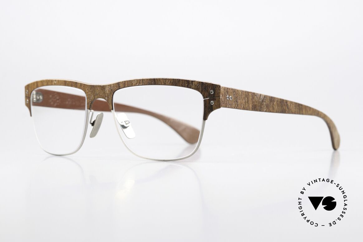 Lucas de Stael Nemus 14 Wood Leather Natural Specs, luxury model with leather cover (connoisseur glasses), Made for Men
