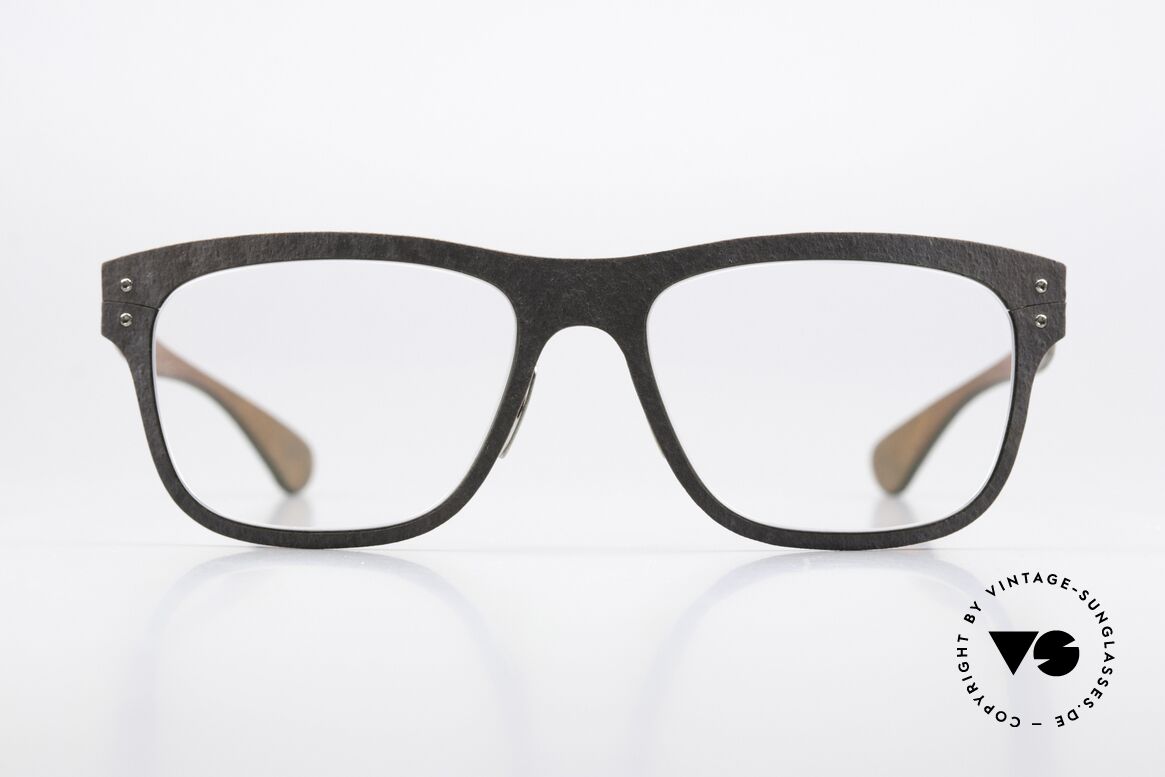 Lucas de Stael Stratus Thin 10 Frame With Leather Cover, a pair of classic designer glasses; handmade in France, Made for Men