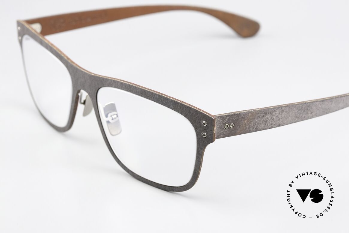 Lucas de Stael Stratus Thin 10 Frame With Leather Cover, Stratus Thin Collection made with adjustable nosepads, Made for Men