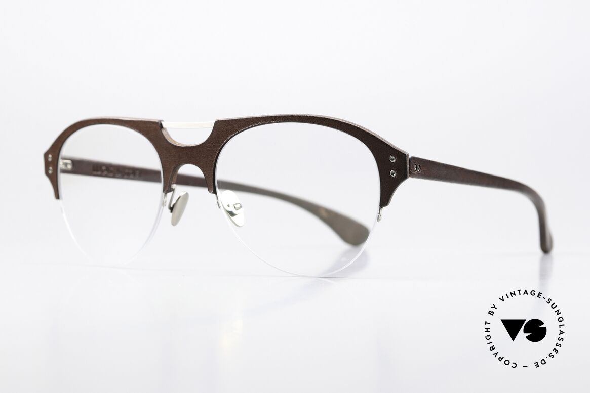 Lucas de Stael Minotaure Thin 16 Genuine Cow Leather Cover, NYLOR model with leather cover (connoisseur glasses), Made for Men and Women