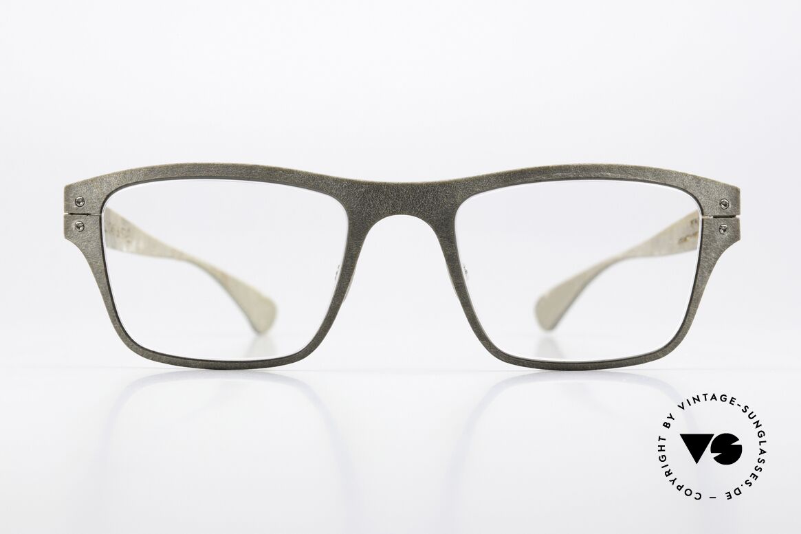 Lucas de Stael Petrus P07 Pearl Schist Leather Covered, really unique designer glasses; handmade in France, Made for Men