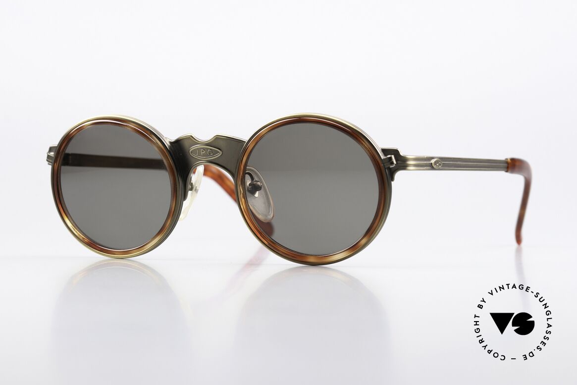Jean Paul Gaultier 56-3272 Ultra Rare Round 90's Shades, vintage round sunglasses by J.P. Gaultier from 1996, Made for Men and Women