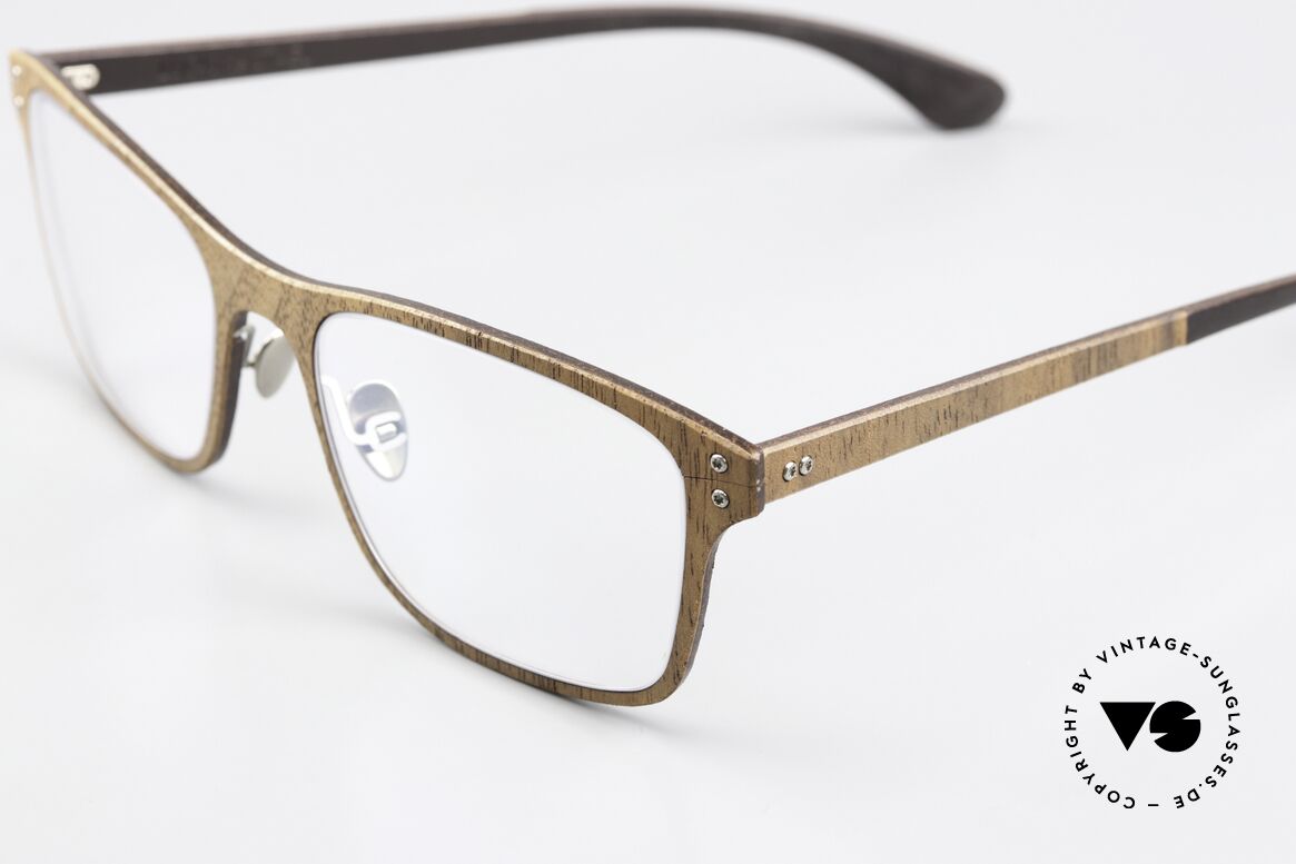 Lucas de Stael Nemus Thin 01 Walnut Dark Brown Leather, Nemus Collection made with extra adjustable nosepads, Made for Men and Women
