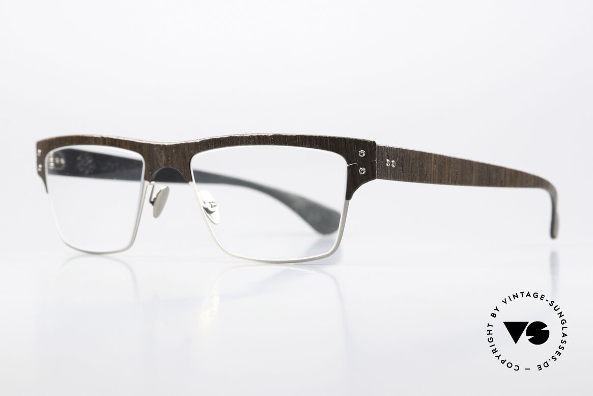 Lucas de Stael Nemus 15 Smoked Oak Black Cow Leather, luxury model with leather cover (connoisseur glasses), Made for Men