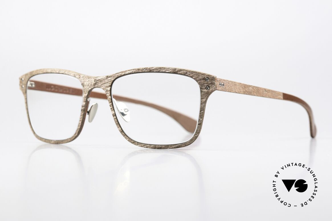Lucas de Stael Stratus Thin 02 Copper Granite Brown Leather, luxury model with leather cover (connoisseur glasses), Made for Men