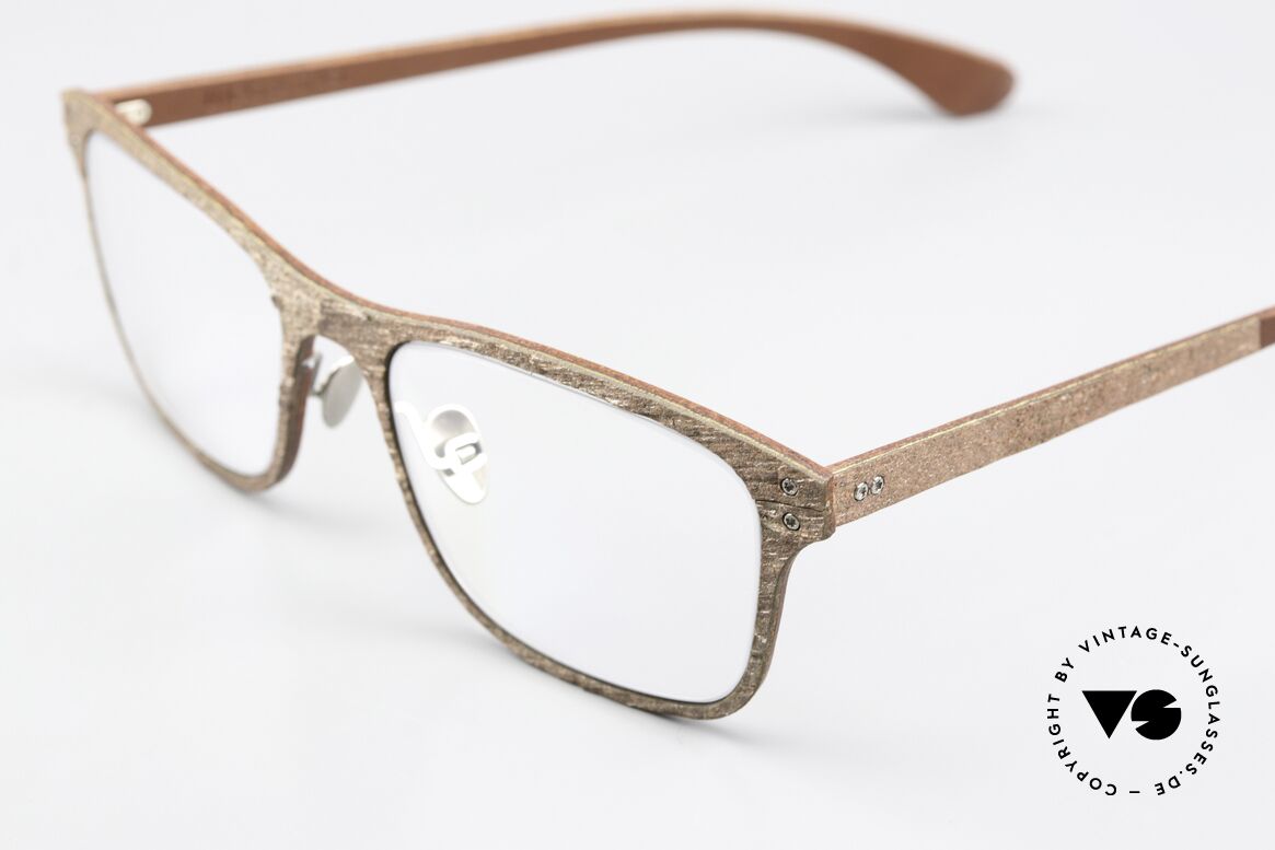 Lucas de Stael Stratus Thin 02 Copper Granite Brown Leather, Stratus Thin Collection made with adjustable nosepads, Made for Men