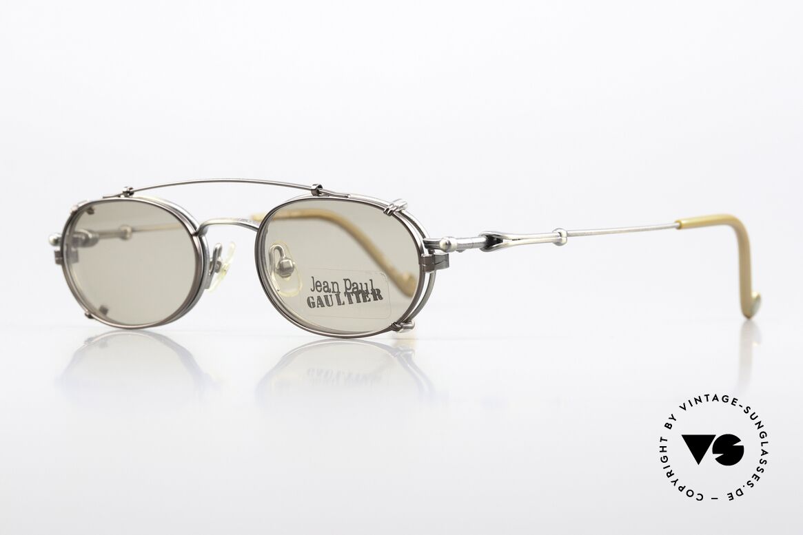 Jean Paul Gaultier 55-0012 Vintage Frame With Clip On, UNWORN designer piece (precious, rare, treasured), Made for Men and Women
