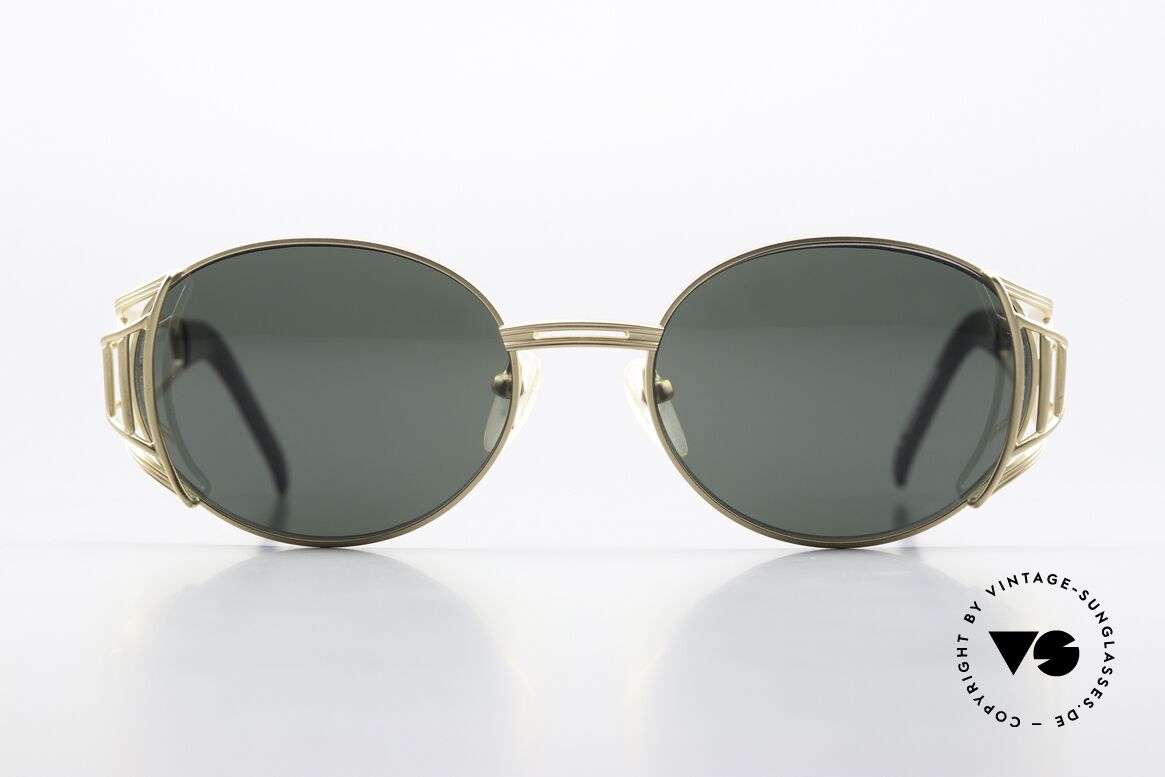 Jean Paul Gaultier 58-6102 True Vintage Sunglasses, matt gold Gaultier designer sunglasses from 1997, Made for Men and Women