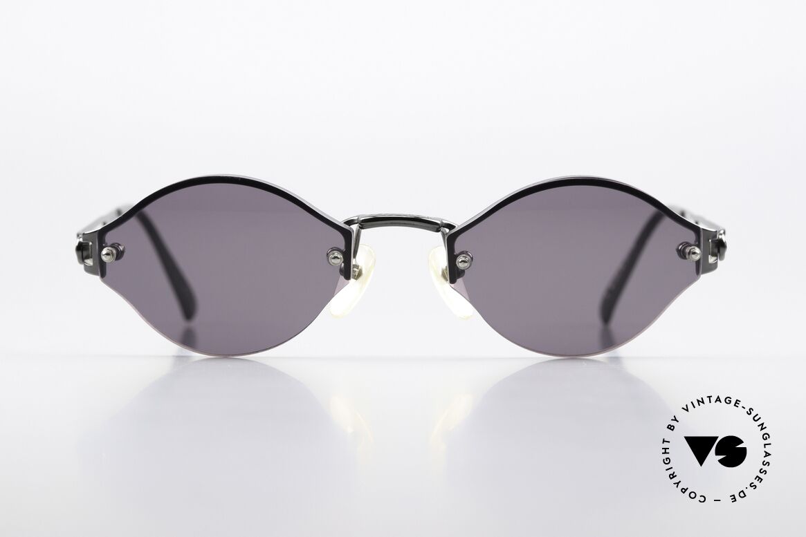 Jean Paul Gaultier 56-7111 Rimless Designer Sunglasses, rimless shades, but striking & fancy (designer piece), Made for Men and Women