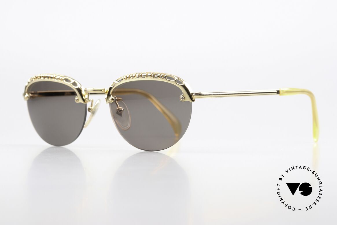 Jean Paul Gaultier 56-3175 Opulent Sunglasses Ladies, with the 'GAULTIER' lettering on both lens rims, Made for Women