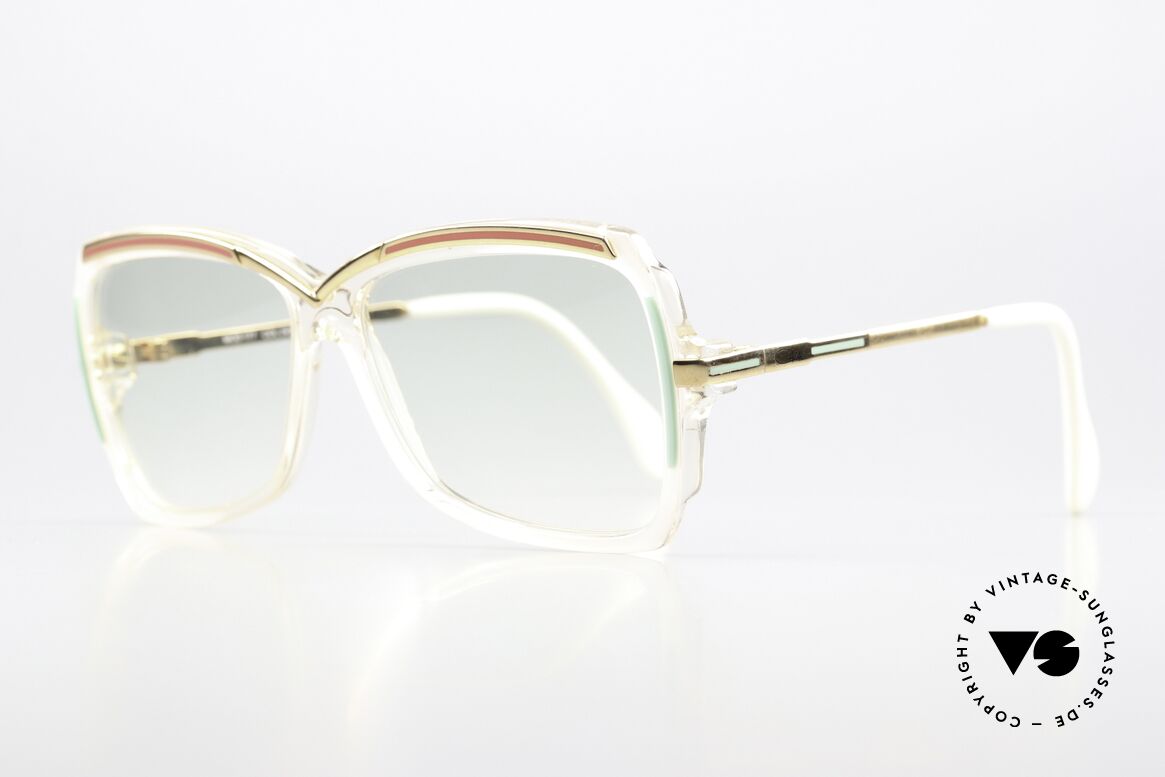 Cazal 177 Ladies Designer Frame 1987, brilliant coloring: crystal / turquois / gold / red, Made for Women