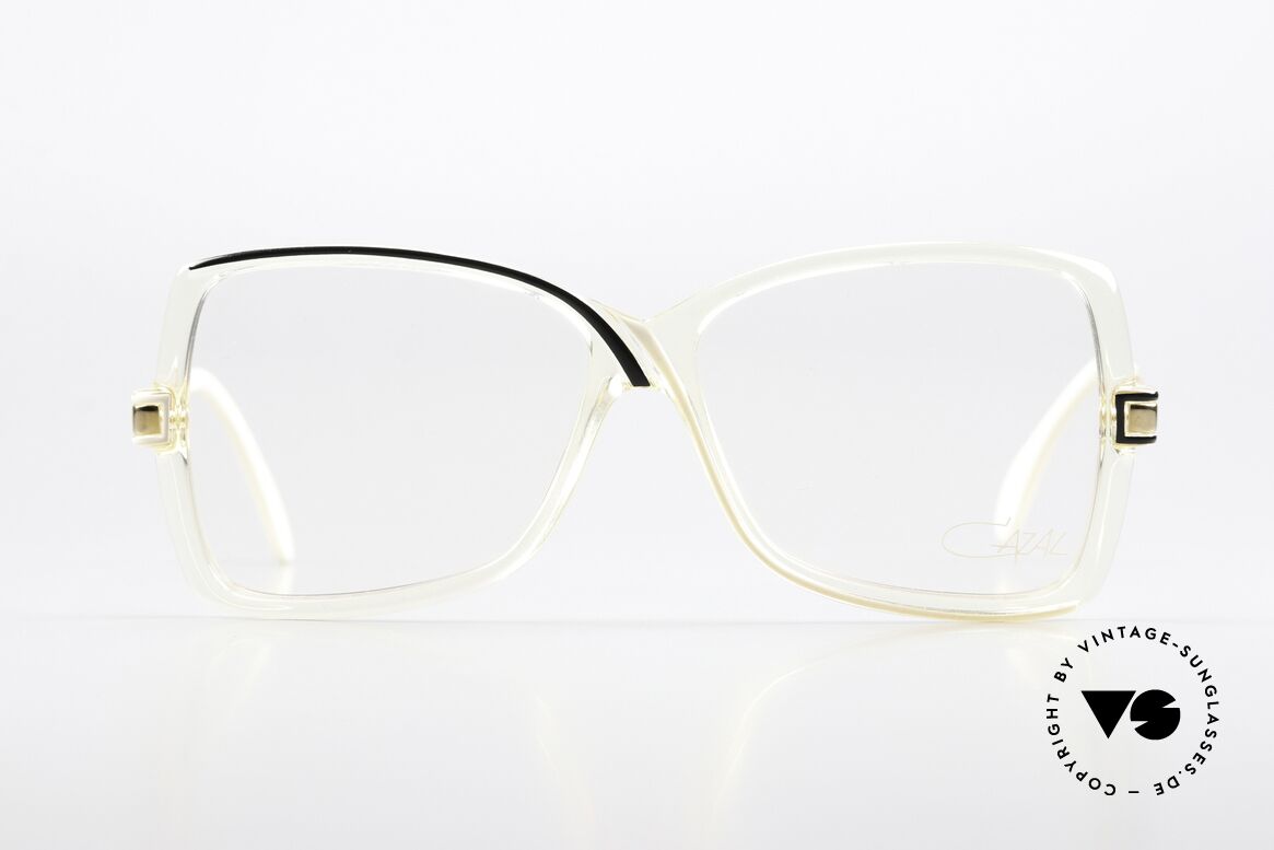 Cazal 175 True Vintage 80's Frame, crystal-clear plastic frame with swinging lines, Made for Women
