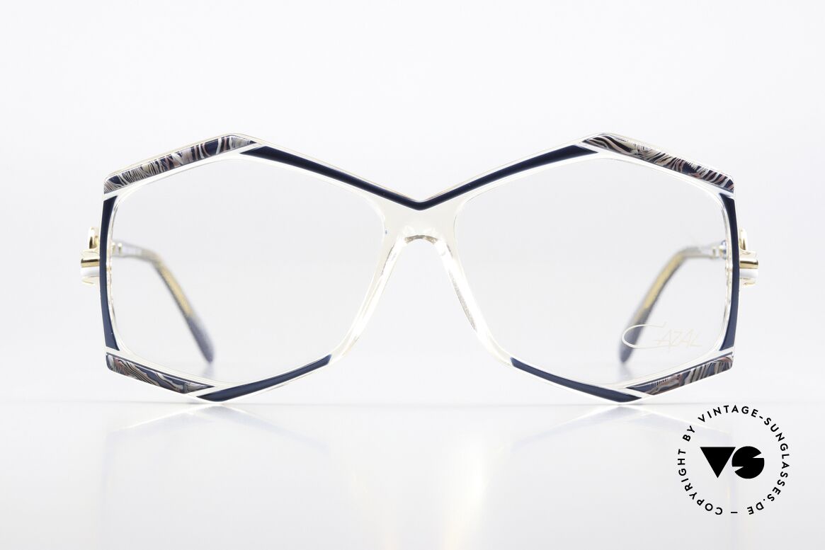 Cazal 180 Designer Eyewear From 1987, crystal clear frame with great colors; just unique!, Made for Women
