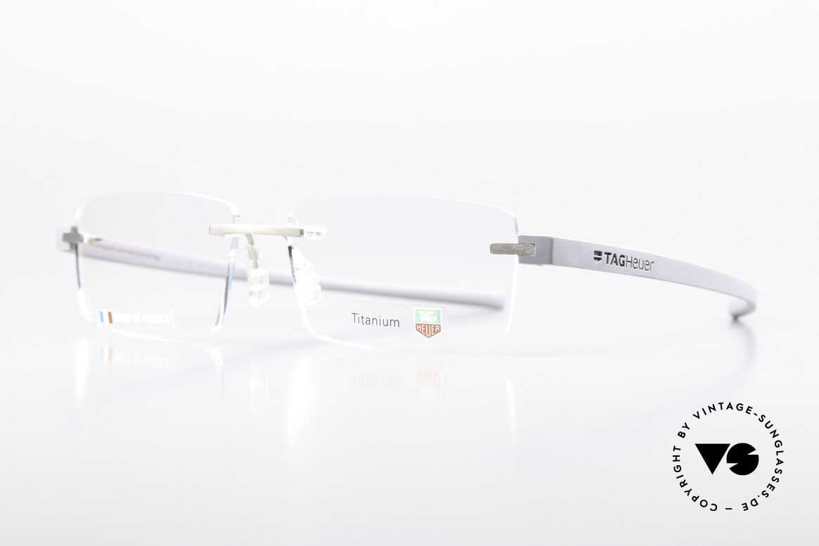 Tag Heuer 3941 Reflex Sporty Rimless Eyewear, with “racing” temples made of elastomer rubber, Made for Men