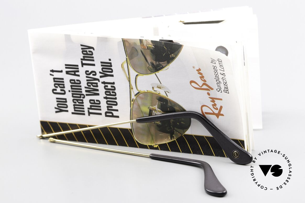 Ray Ban Precious Metals Temples For Shooter & Outdoors, produced in the 1970's and 198'0s by Bausch & Lomb, Made for Men