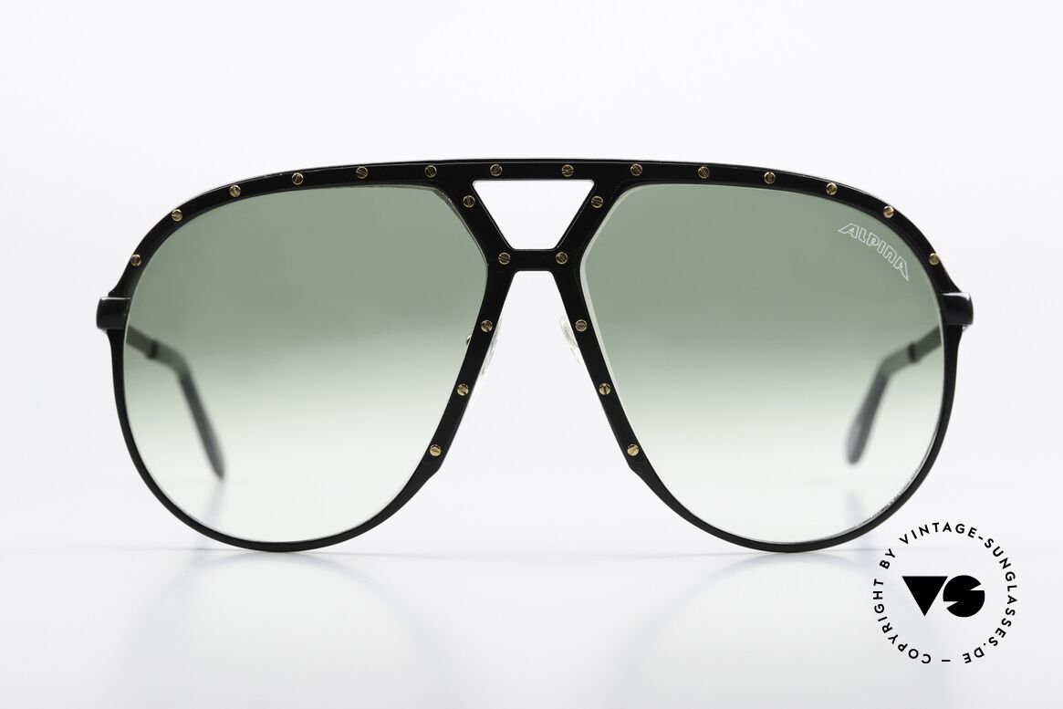 Alpina M1 Black With Golden Screws, Alpina M1 West Germany sunglasses from 1986, Made for Men