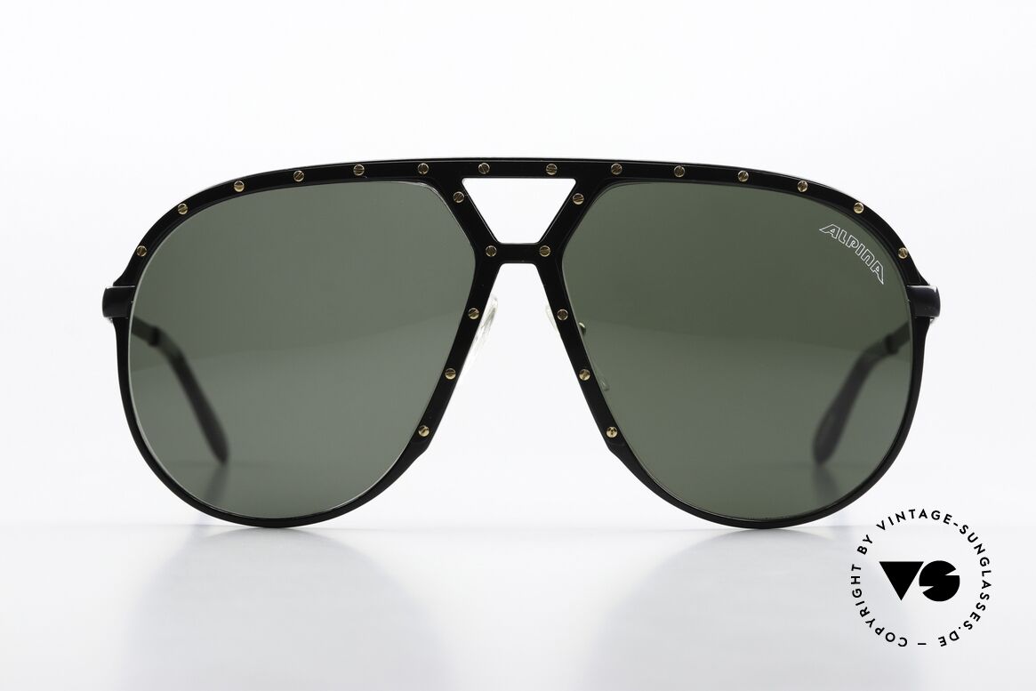 Alpina M1 Lenses With The Alpina Logo, completely black frame with 24 golden screws, Made for Men