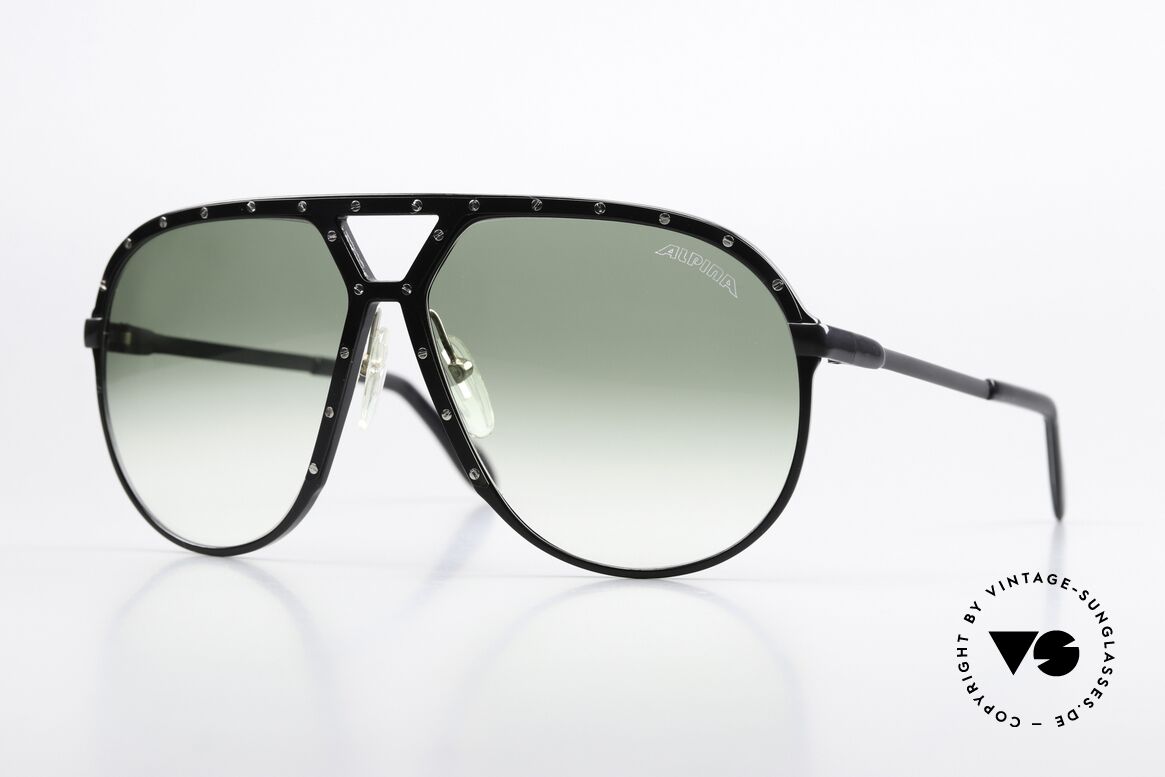 Alpina M1 Black With Silver Screws, Alpina M1 West Germany sunglasses from 1986, Made for Men