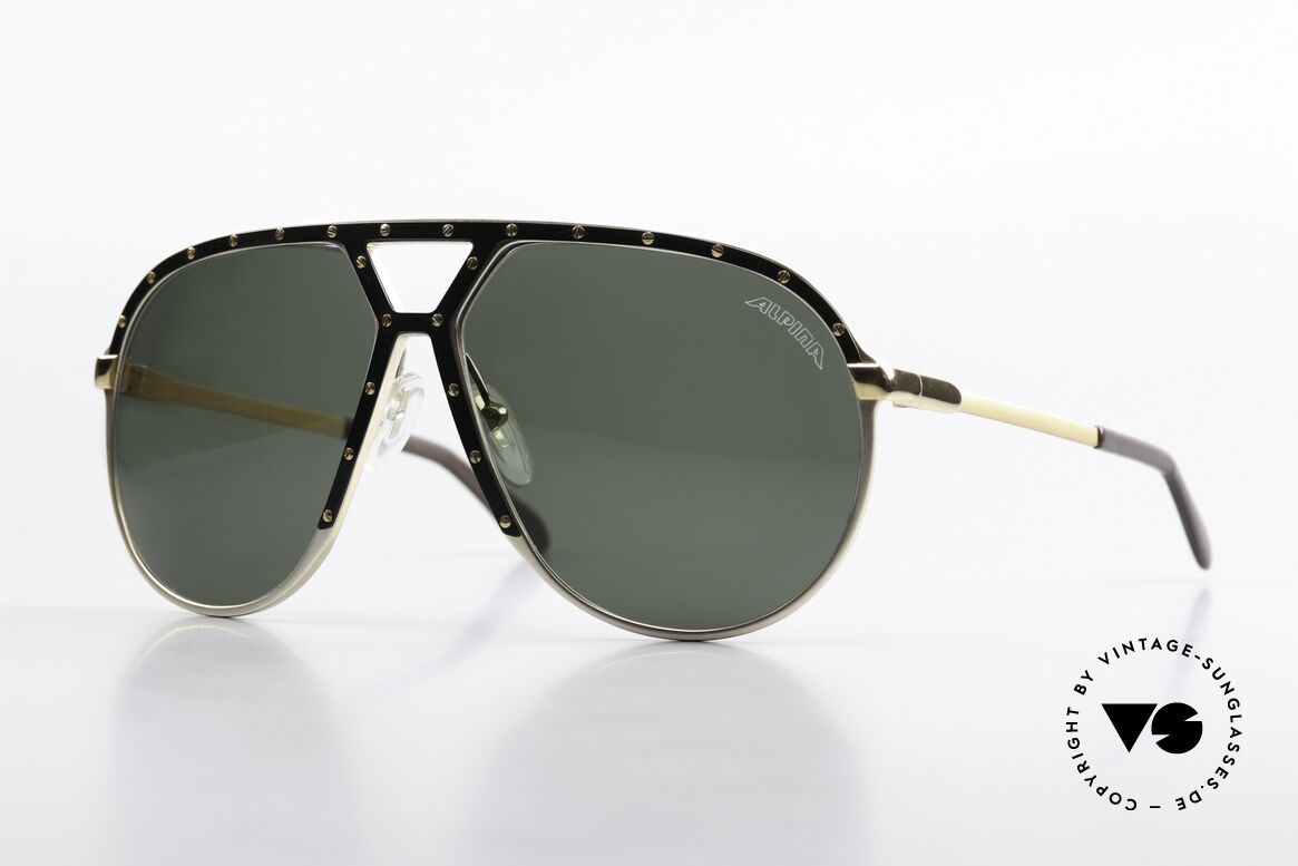 Alpina M1 Gold Black Gold Version, Alpina M1 West Germany sunglasses from 1986, Made for Men