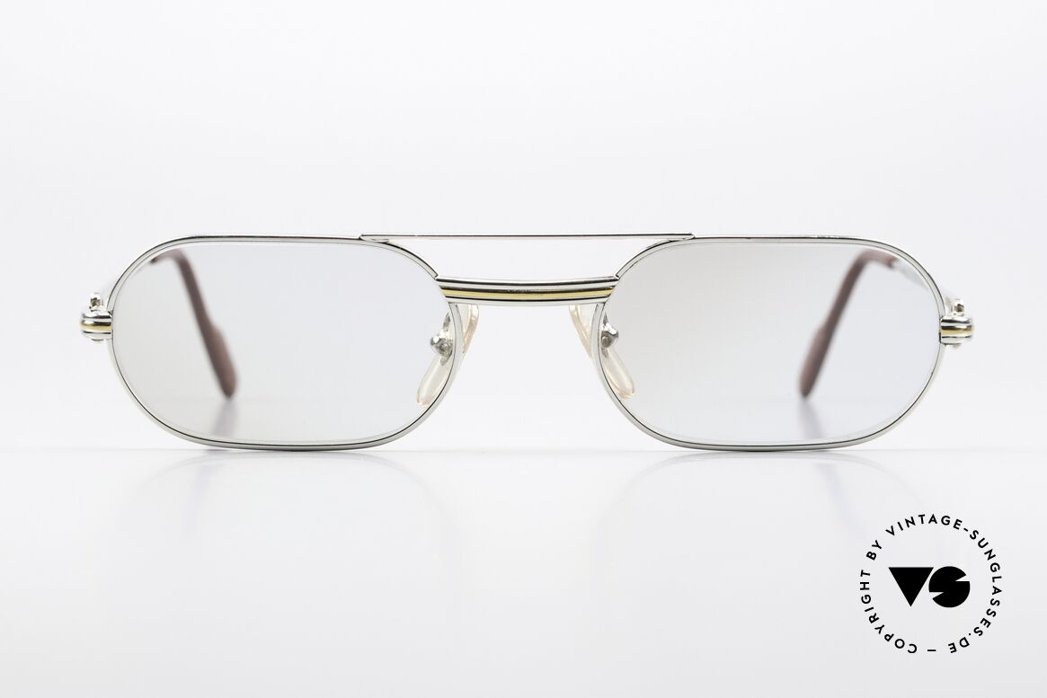 Cartier MUST LC - S 90's Luxury Frame Platinum, this pair with Louis Cartier decor, S size 53/20, 130, Made for Men