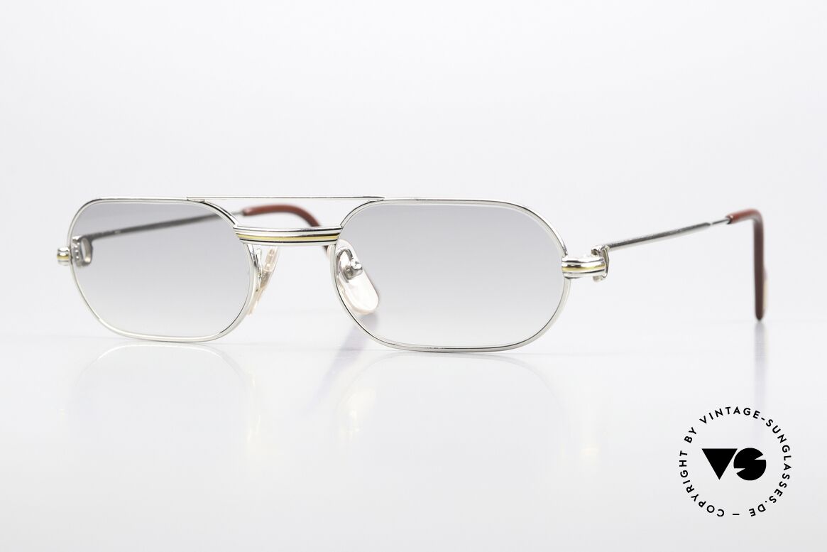 Cartier MUST LC - S 90's Luxury Frame Platinum, this pair with Louis Cartier decor, S size 53/20, 130, Made for Men