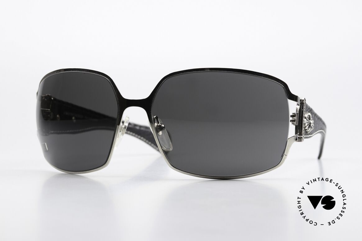 Chrome Hearts Poon I Biker Shades Leather Temples, rare Chrome Hearts sunglasses with leather temples, Made for Men and Women