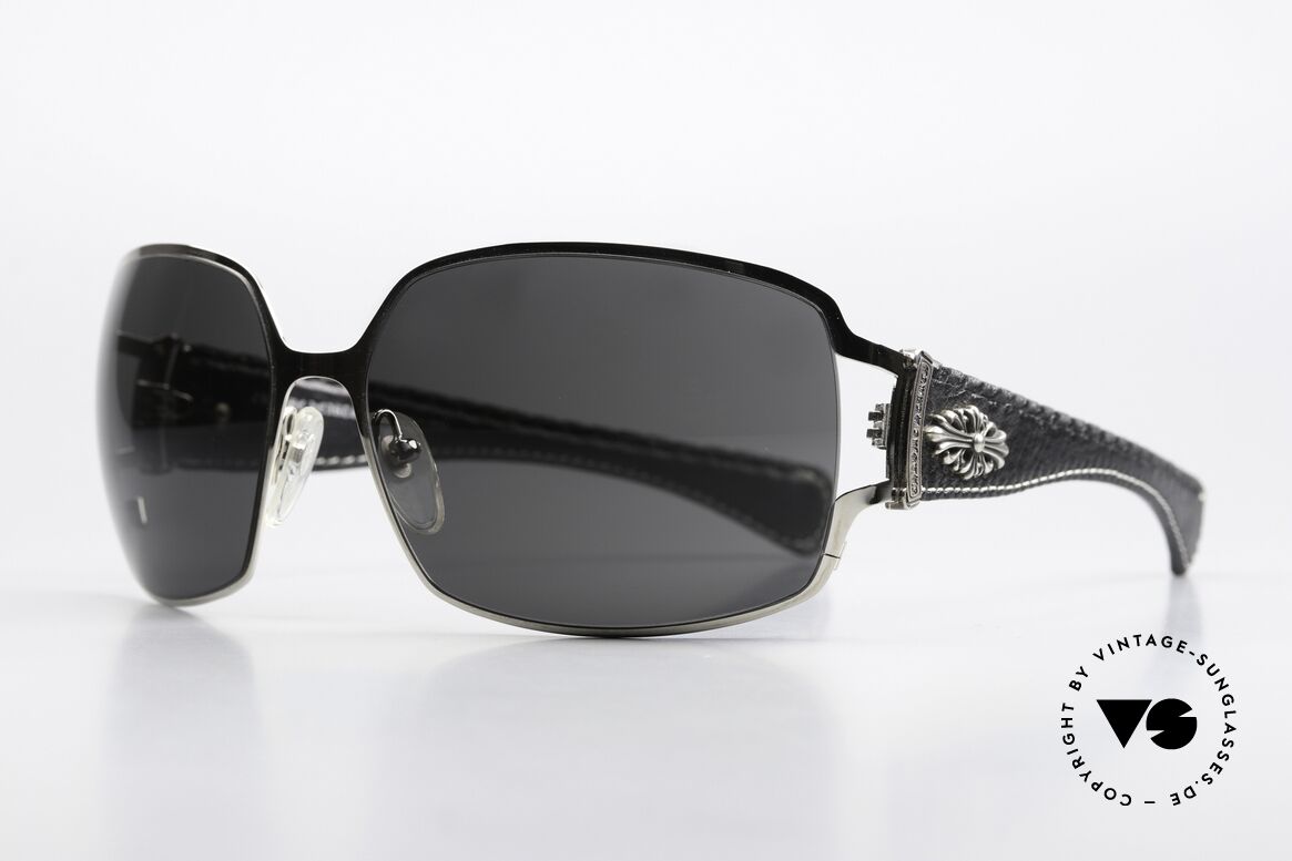 Chrome Hearts Poon I Biker Shades Leather Temples, true rockstar sunglasses from 2008; made in Japan, Made for Men and Women