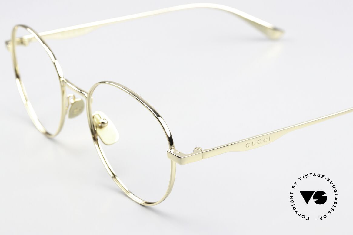 Gucci GG0337O Panto Frame Unisex 53mm, gold-plated metal frame, made in Japan quality, Made for Men and Women