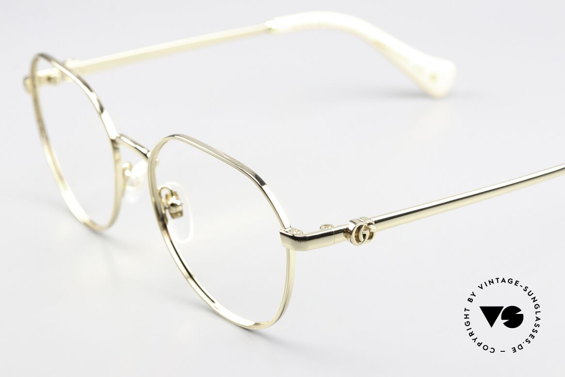 Gucci GG1145O Ladies Panto Glasses 50mm, gold-plated metal frame, made in Japan quality, Made for Women