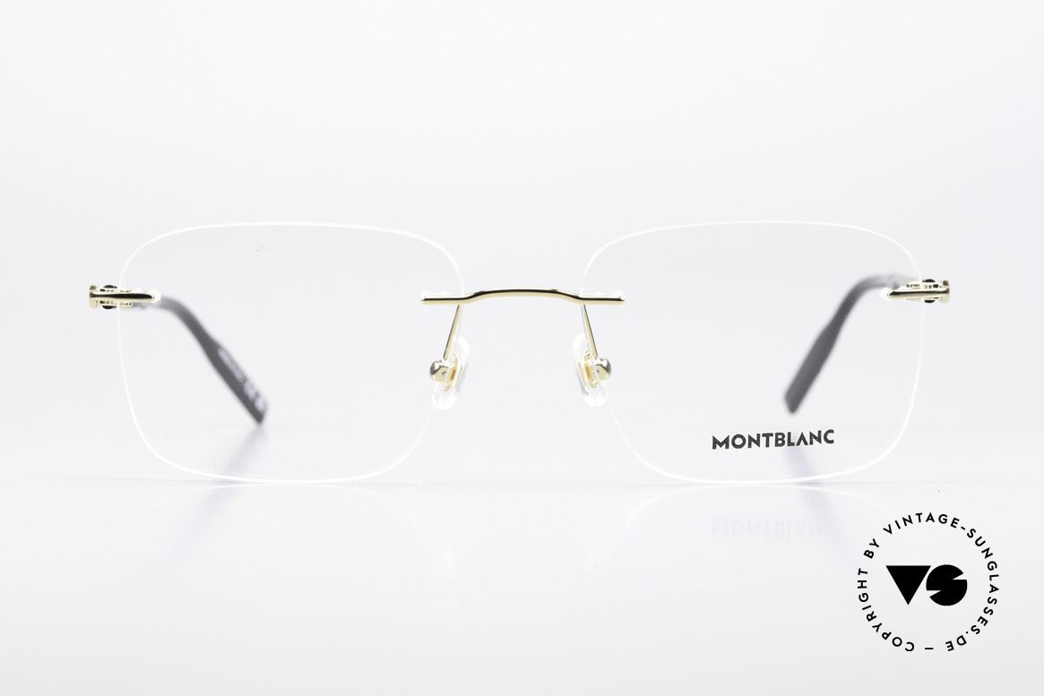 Montblanc MB0222O Rimless Glasses Gold-Plated, rimless Montblanc glasses, MB0222O, size 58/20, 150, Made for Men