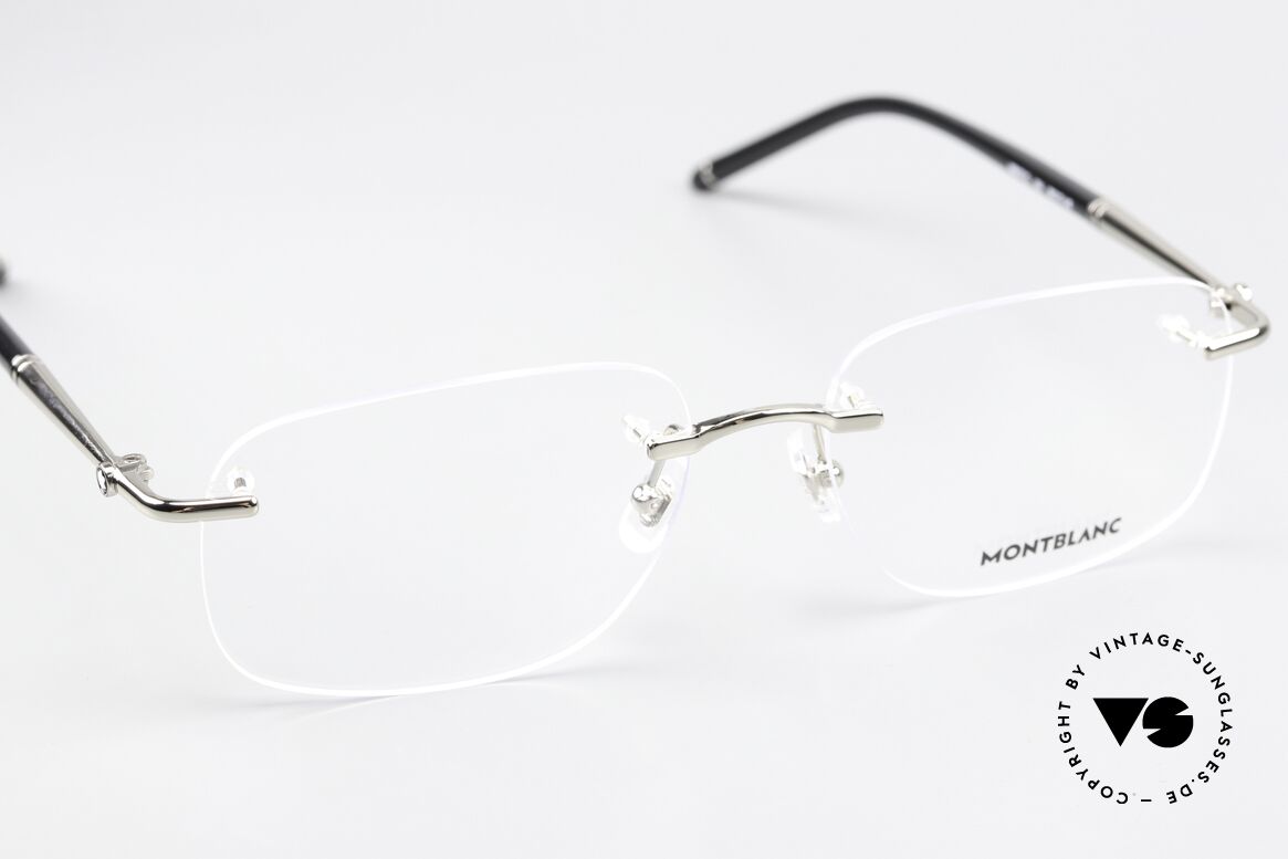 Montblanc MB0071O Rimless Frame Made In Japan, the lens shape can be changed (and thus also the size), Made for Men