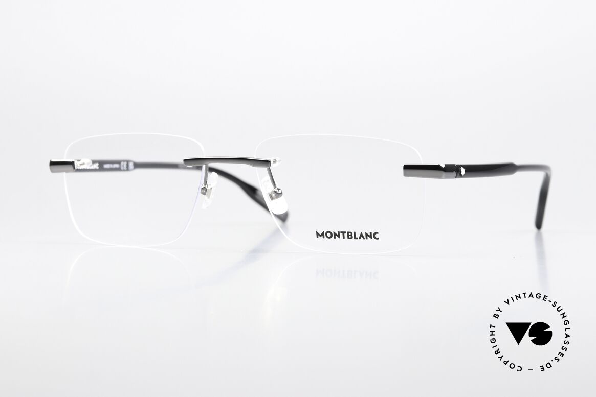 Montblanc MB0088O Men's Frame Rimless Gunmetal, rimless Montblanc glasses, MB0088O, size 56/18, 150, Made for Men