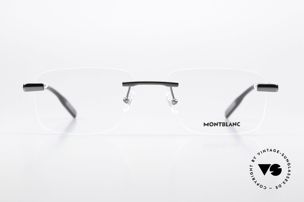 Montblanc MB0088O Men's Frame Rimless Gunmetal, characteristical MontBlanc design in gunmetal / black, Made for Men