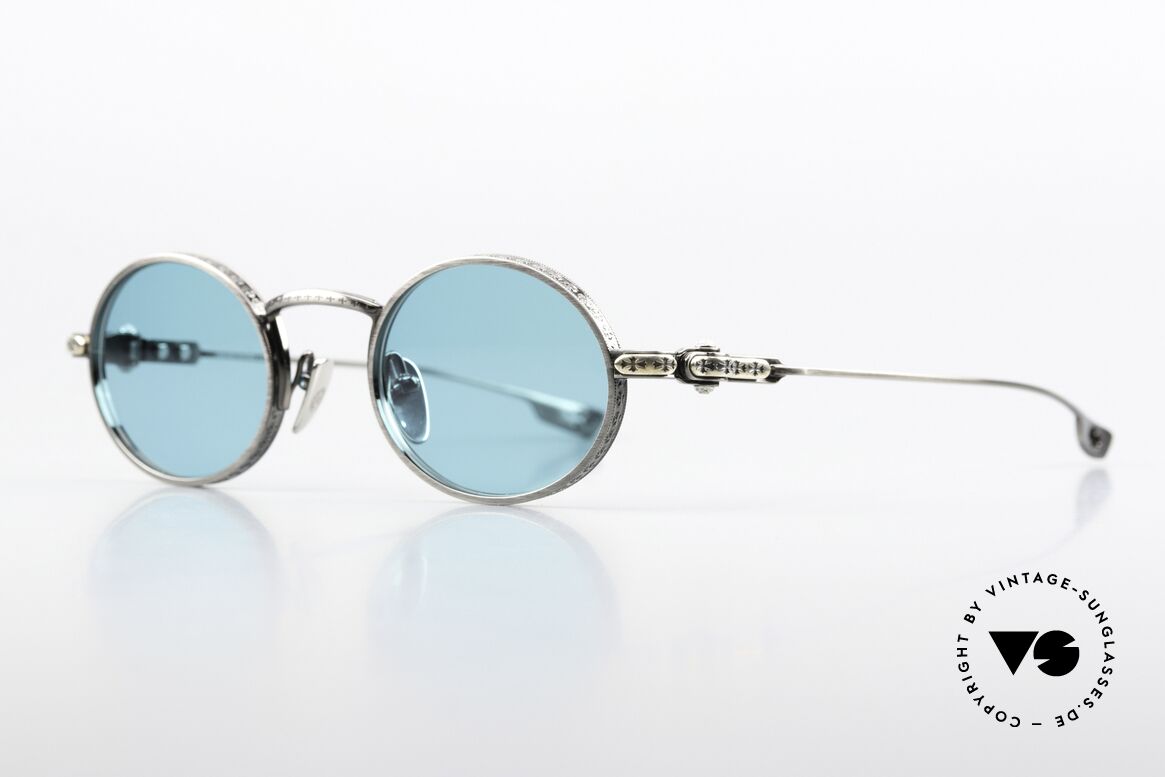 Chrome Hearts Honey Dipped Advertising Campaign Model, oval titanium frame with many intricate engravings, Made for Men and Women