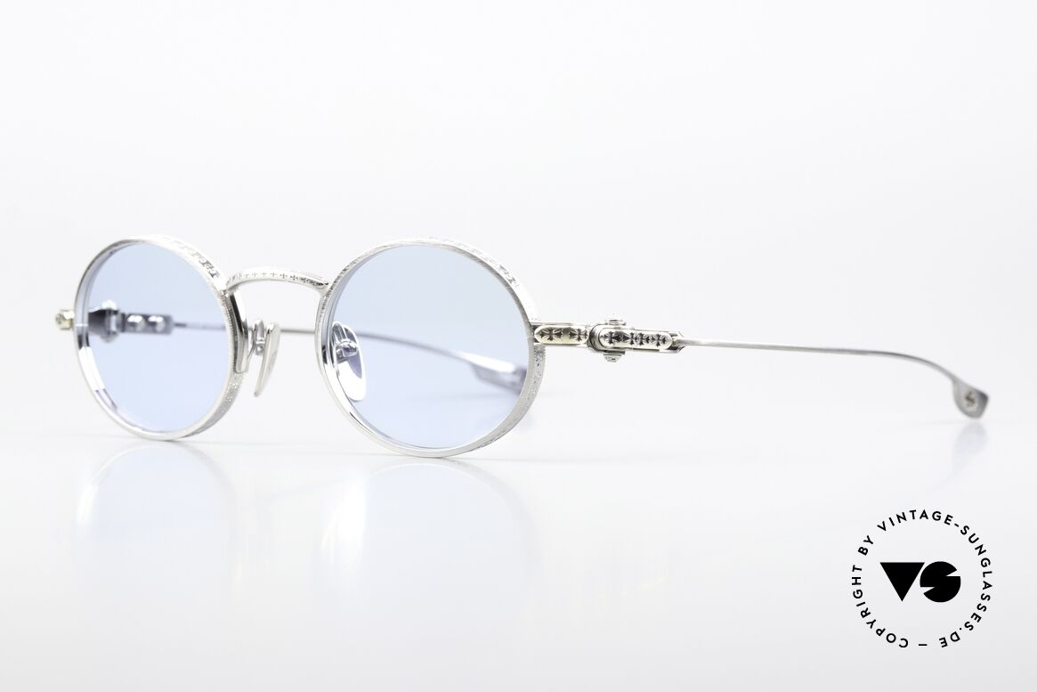 Chrome Hearts Honey Dipped Shades Ozzy Osbourne Style, oval titanium frame with many intricate engravings, Made for Men and Women