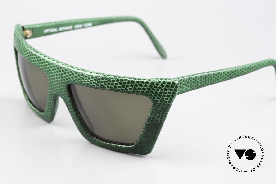 Christian Roth KL 1987 Genuine Green Lizard Skin, covered with genuine green lizard leather, Made for Women