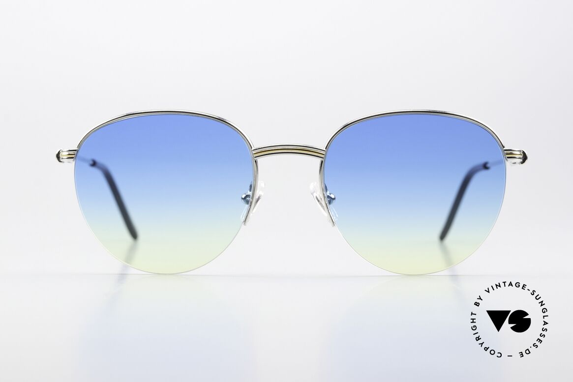 Cartier Colisee - S 90s Round Luxury Platinum, model of the 'Semi-Rimless' Collection by CARTIER, Made for Men and Women