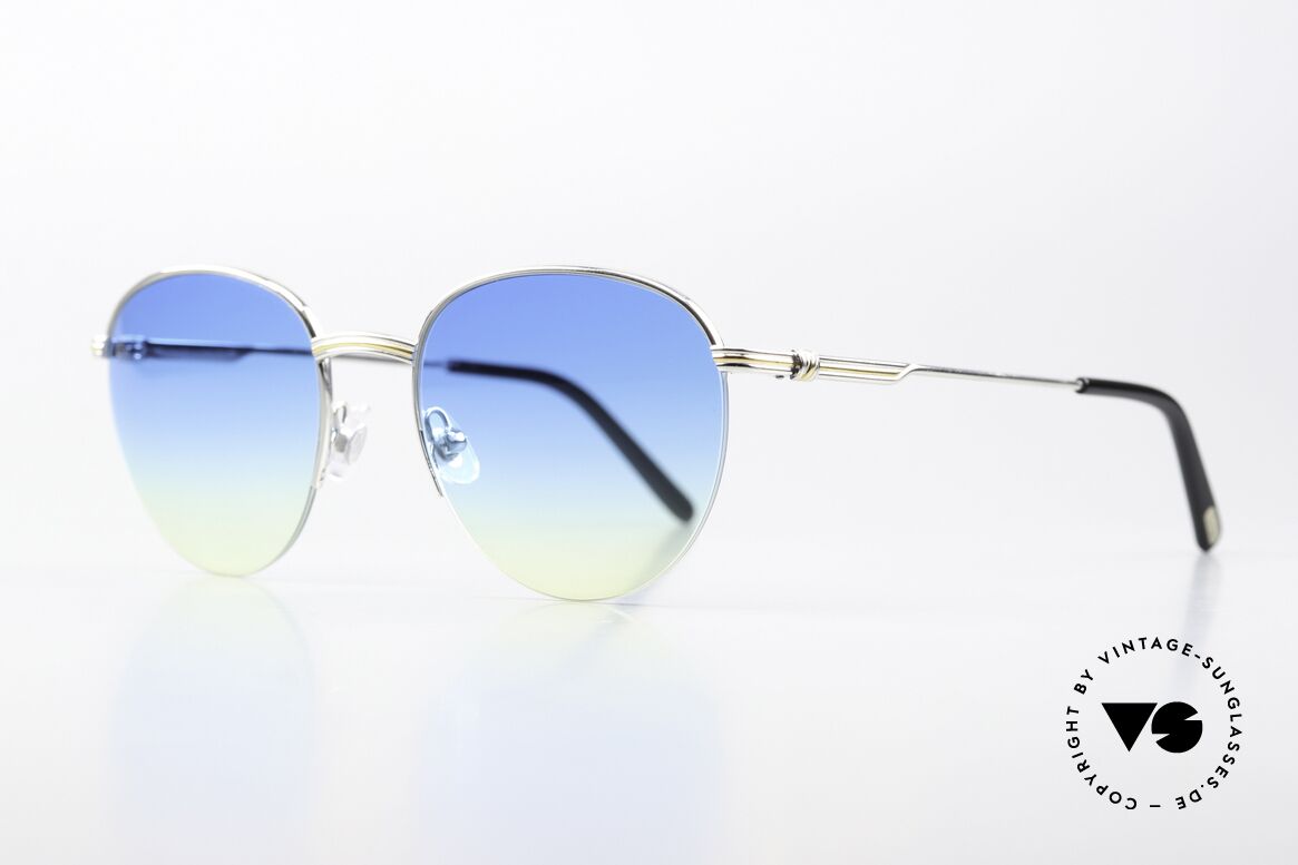 Cartier Colisee - S 90s Round Luxury Platinum, luxury Cartier half-frame, -lightweight and flexible, Made for Men and Women