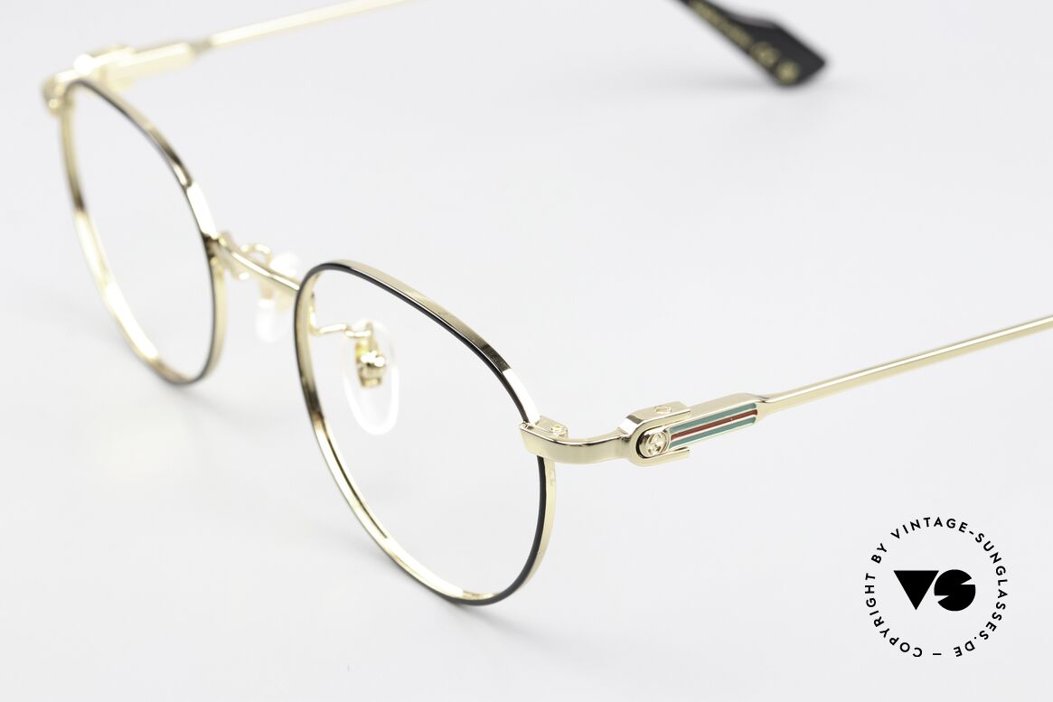 Gucci GG1613OJ Panto Gold Black 49mm, gold & black metal frame, made in Japan quality, Made for Men and Women