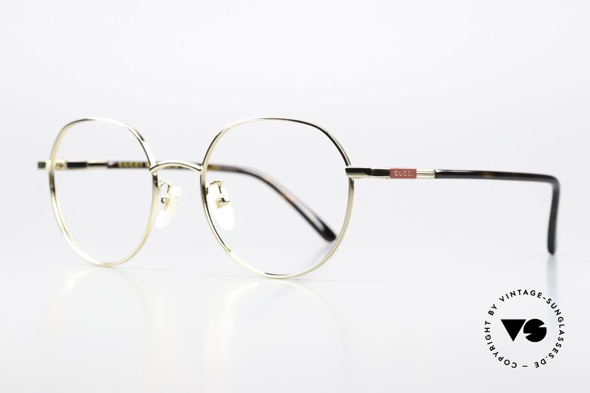 Gucci GG1349O Panto Gold-Plated 53mm, timeless panto eyewear design; truly elegant, Made for Men and Women