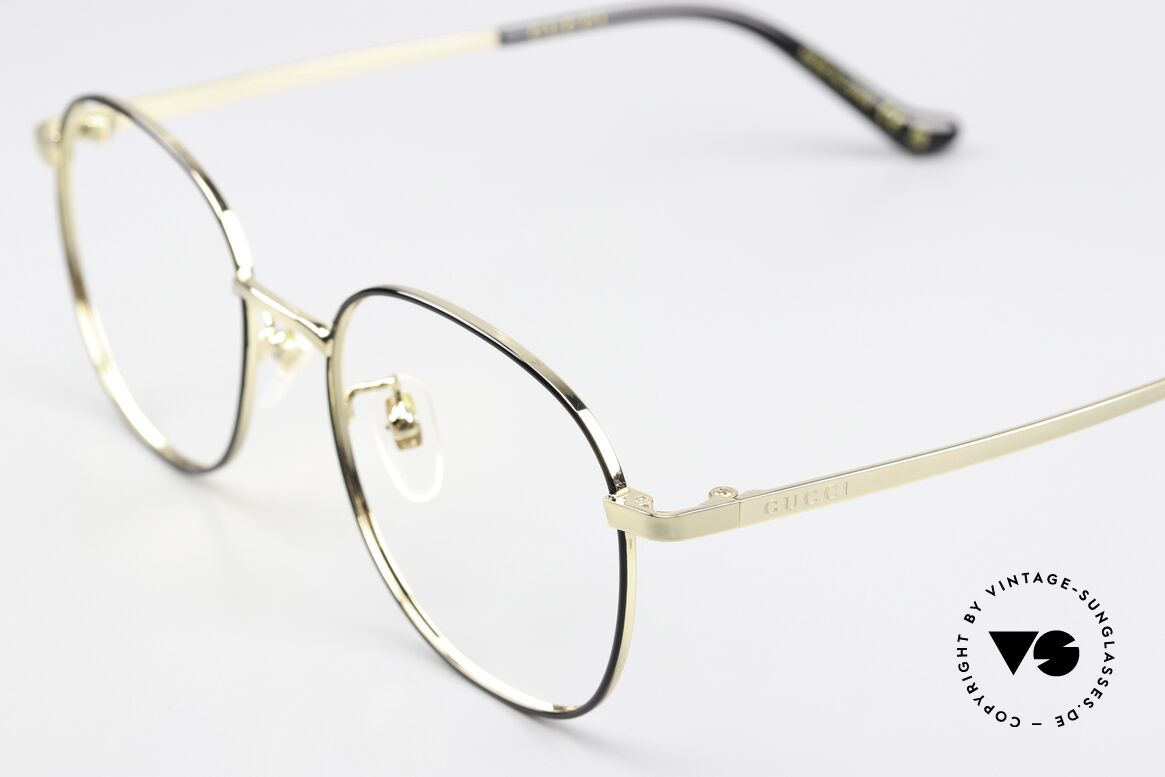 Gucci GG1469OA Square Panto Gold Black 51, gold & black metal frame, made in Japan quality, Made for Men and Women
