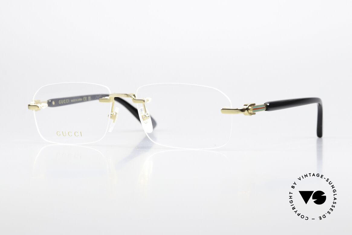 Gucci GG1221O Rimless Spec Unisex Gold, Gucci glasses GG1221O, size 56-16, col. 001, Made for Men and Women