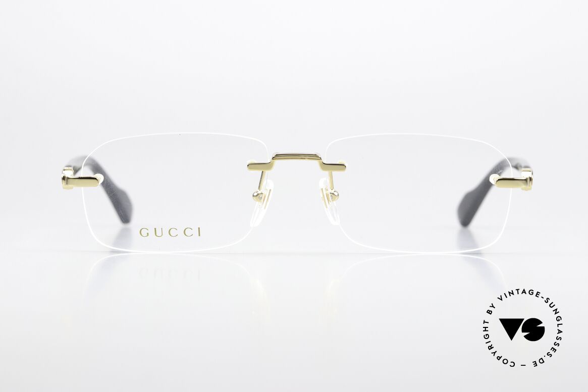 Gucci GG1221O Rimless Spec Unisex Gold, rimless eyewear, rather a gentlemen's model, Made for Men and Women