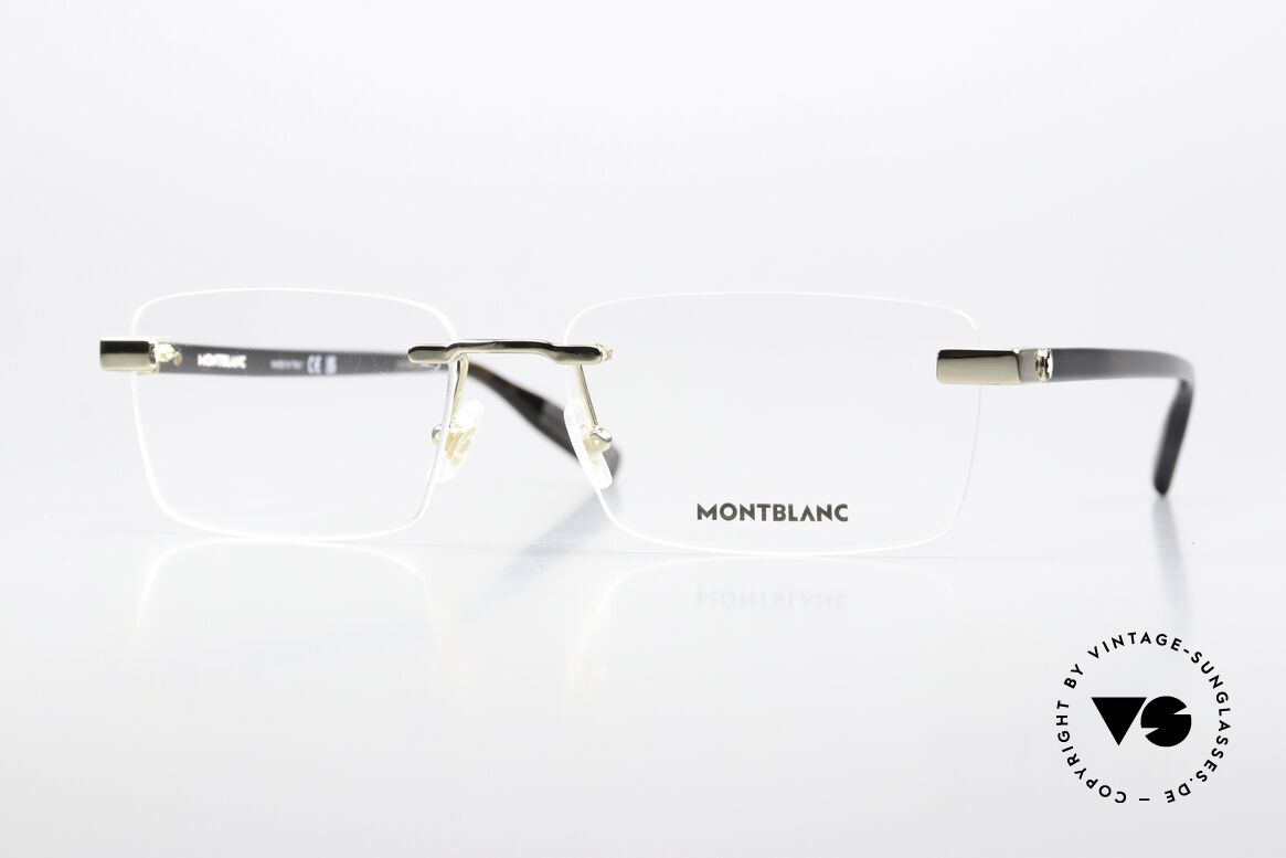 Montblanc MB0055O Noble Men's Frame Rimless, rimless Montblanc glasses, MB0055O, size 56/17, 145, Made for Men
