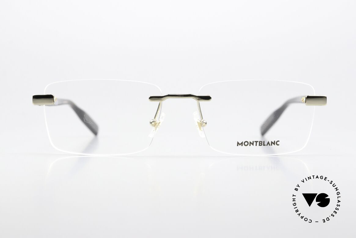 Montblanc MB0055O Noble Men's Frame Rimless, characteristical Mont Blanc design in gold / tortoise, Made for Men