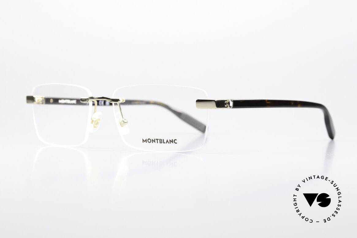 Montblanc MB0055O Noble Men's Frame Rimless, very elegant men's eyeglasses; timeless luxury specs, Made for Men