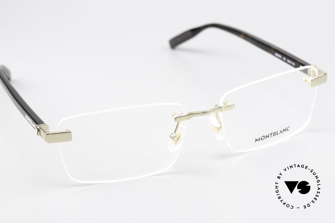 Montblanc MB0055O Noble Men's Frame Rimless, the lens shape can be changed (and thus also the size), Made for Men