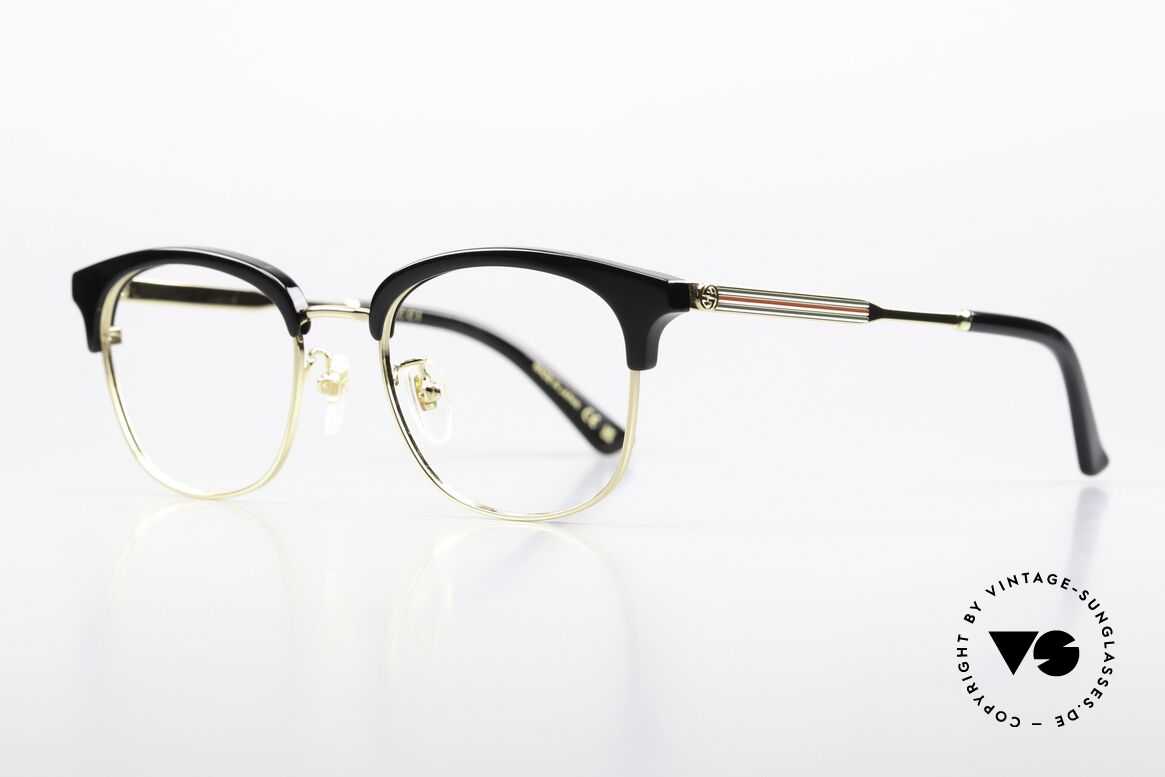 Gucci GG0590OK Combi Glasses Gold Black, stylish women's glasses and men's eyeglasses, Made for Men and Women