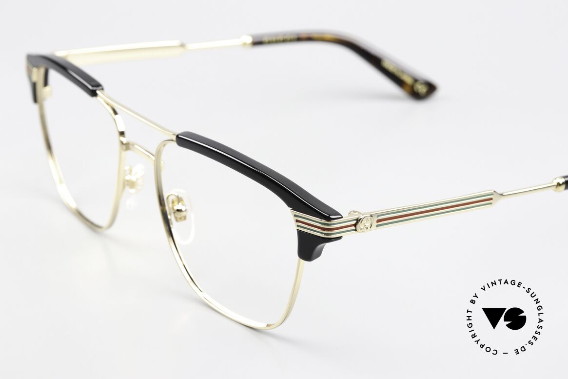 Gucci GG0241O Acetate And Metal Frame, gold & black metal frame, made in Japan quality, Made for Men